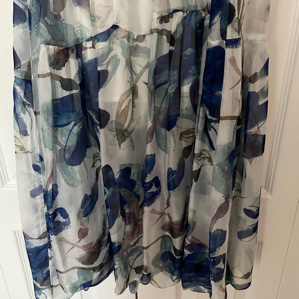 Le Raganne Blue and White Scoop Neck Maxi Sundress - Picture 9 of 11